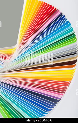 Colour swatches book. Rainbow sample colors catalogue. Stock Photo