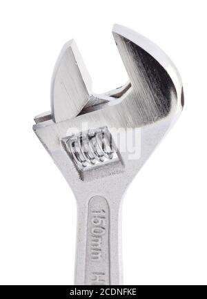 Adjustable wrench isolated on white background Stock Photo