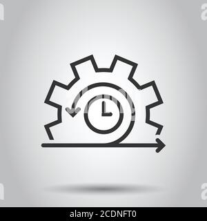 Agile icon in flat style. Flexible vector illustration on white isolated background. Arrow cycle business concept. Stock Vector