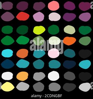Color ink blots seamless vector pattern Stock Photo