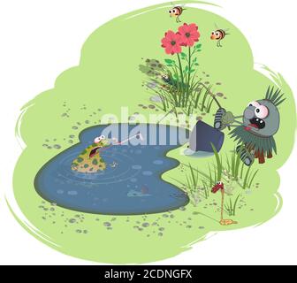 Vector illustration in cartoon caricature style. Stock Vector