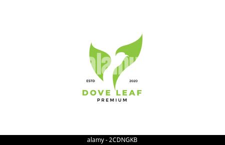 negative space bird with leaf modern logo design Stock Vector