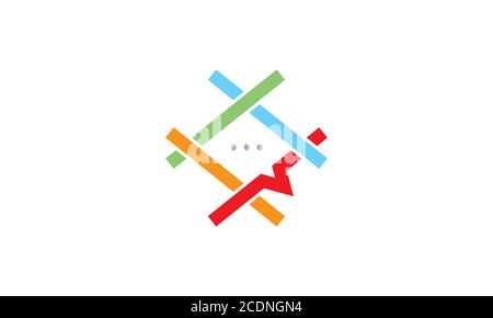 abstract or colorful hashtags cross with chat bubble logo desig Stock Vector