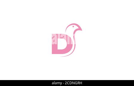 Letter D or Initial D with doves or pigeon bird  logo design Stock Vector