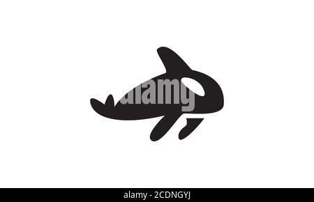 silhouette cute whale kids icon logo design modern Stock Vector