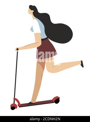 City vehicles and transportation in town, electric scooter Stock Vector