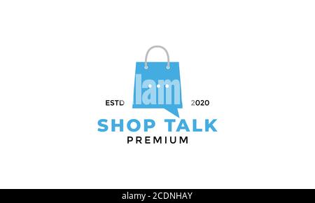 shop bag market consulting chat talk   logo design business Stock Vector