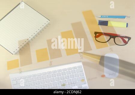 Graphs and pen Stock Photo