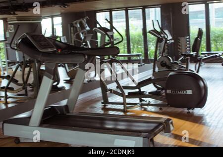 Abstract blur fitness room Stock Photo