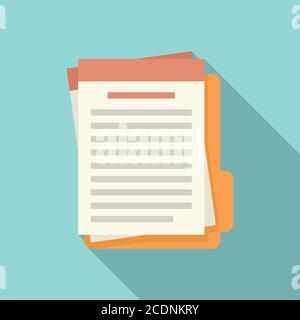 Summary folder icon. Flat illustration of summary folder vector icon for web design Stock Vector