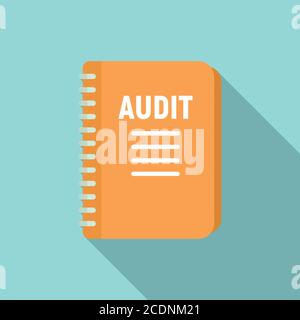 Audit notebook icon. Flat illustration of audit notebook vector icon for web design Stock Vector