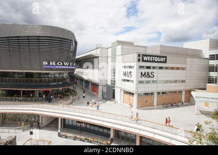 Shops and a Cinema at Westquay Shopping Centre, Southampton, Hampshire in the UK, taken 10th July 2020 Stock Photo