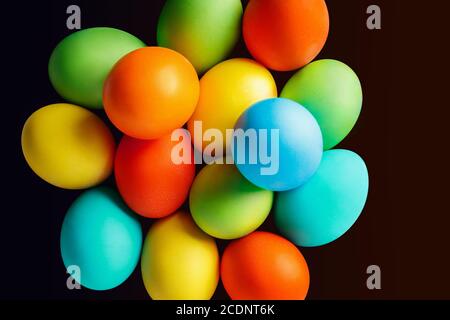 Bright colored Easter eggs Stock Photo