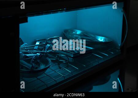 sterilizing the medical instrument Stock Photo