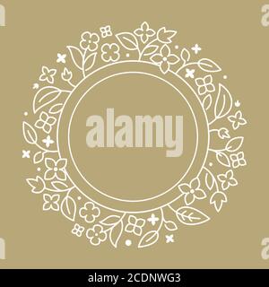 Round flourish frame Stock Vector