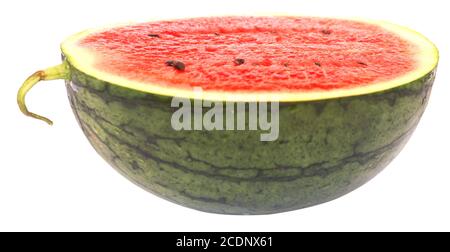 half of ripe watermelon isolated on white background Stock Photo