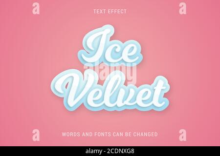 Food text effect 100% editable vector image, suitable for ice cream, milk, etc. Stock Vector