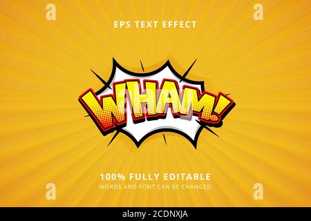 comic text effect 100% edtiable eps file Stock Vector
