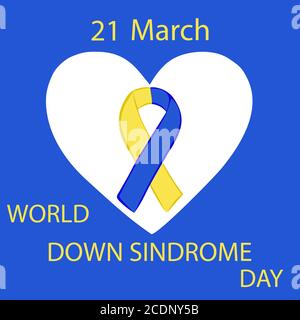 The Blue and yellow ribbon for World Down Syndrome Day Stock Photo - Alamy