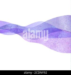 Watercolor transparent wave purple lavender colored background. Watercolour hand painted waves illustration. Banner frame backdrop isolated on white. Stock Photo