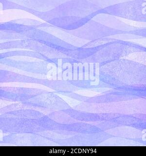 Watercolor transparent wave purple lavender colored background. Watercolour hand painted waves illustration. Banner frame backdrop splash design. Grun Stock Photo