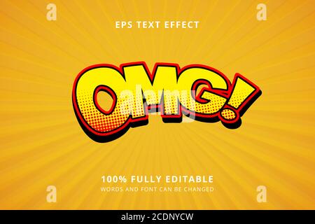 comic text effect 100% edtiable eps file Stock Vector