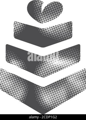 Wedding cake icon in halftone style. Black and white monochrome vector illustration. Stock Vector