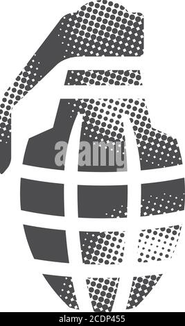 Illustration Of Hand Grenade In Monochrome Style. Design Element For 