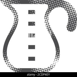 Measure jug icon in halftone style. Black and white monochrome vector illustration. Stock Vector