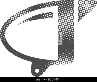 Bicycle head lamp icon in halftone style. Black and white monochrome vector illustration. Stock Vector