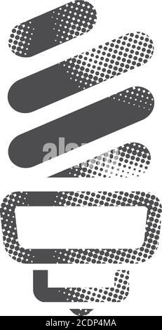 Light bulb icon in halftone style. Black and white monochrome vector illustration. Stock Vector