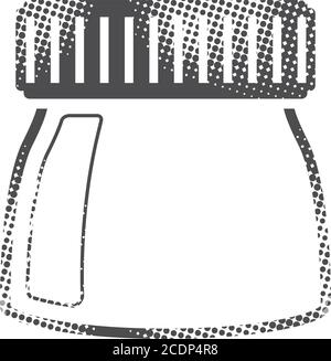 Printing magnifier icon in halftone style. Grunge background vector ...