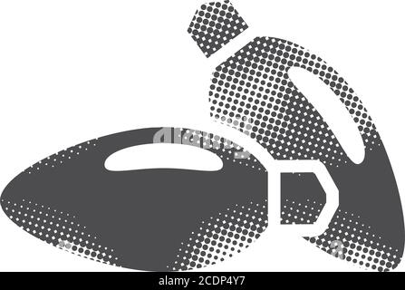 Studio lighting icon in halftone style. Grunge background vector ...