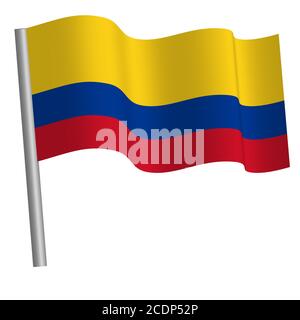 Colombian flag waving on a pole Stock Photo