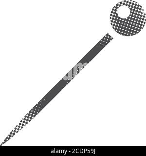 Needle icon in halftone style. Grunge background vector illustration ...