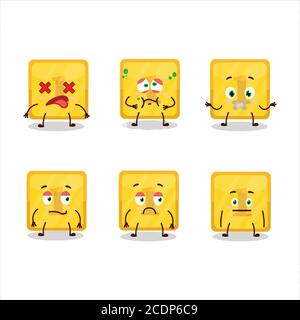 Gold first button cartoon character with nope expression Stock Vector