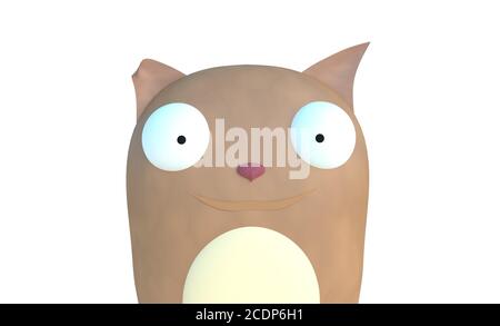 funny squirel 3d illustration cartoon character Stock Photo