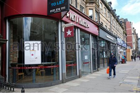 Edinburgh, Scotland, UK. 29th Aug 2020. Following on from the Coronavirus Pandemic Pret A Manger have announced that they will be closing their city centre branch in Shandwick Place due to business losses, restructuring and a lack of customer footfall. Shandwick Place branch shown here. Credit: Craig Brown/Alamy Live News Stock Photo