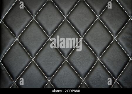 Genuine leather upholstery background for a luxury decoration in black tones Stock Photo