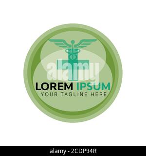 Caduceus doctor illustration vector logo design health care and medical symbols clinic and hospital icon. Stock Vector