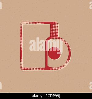 Audio file icon in halftone style. Grunge background vector ...