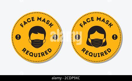 Face Mask Required Sign, Premises Sign, Notice for safety, Do not enter without face covering, Coronavirus Protection. New  normal. Notice boards Stop Stock Vector
