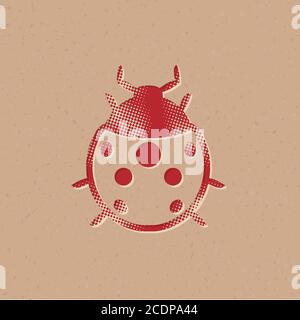 Bug icon in halftone style. Black and white monochrome vector ...