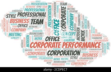 Corporate Performance vector word cloud, made with the text only. Stock Vector
