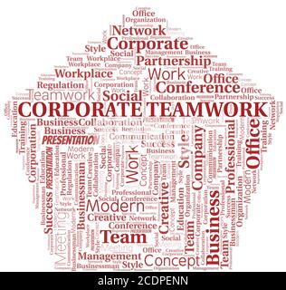 Corporate Teamwork vector word cloud, made with the text only. Stock Vector
