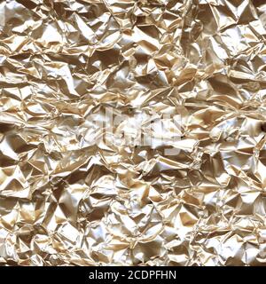 Gold crumpled aluminium foil paper texture seamless 10891