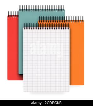 Stack of ring binder notebook isolated on white background Stock Photo
