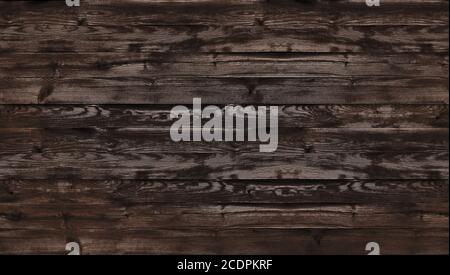 Brown brushed wood texture, top view of wooden table. Dark wall background, texture of old top table, grunge vintage background, seamless Stock Photo