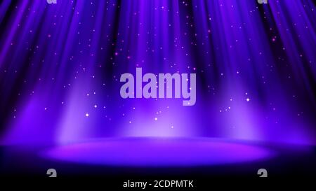 Purple sparkling stars, shiny particles light effect, transparent ...