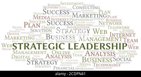 Strategic Leadership word cloud create with the text only. Stock Vector